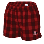 SD Spear Flannel Boxer Short - Red/Black